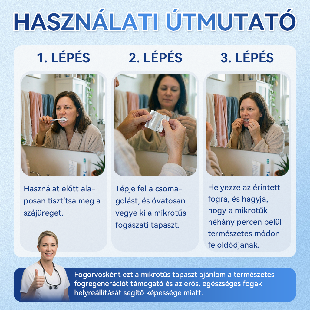 🦷 𝐆𝐥𝐢𝐦𝐦𝐞𝐫𝐥𝐲® 𝐓𝐢𝐝𝐞𝐠𝐥𝐮𝐬𝐢𝐛 Fog- és Ínyregeneráló Mikrotűs Párna | Fejlett Őssejtes Aktiválás Fogfehérítő Csíkok (🦷 Fogzománc és Dentin Újraépítése • Ínyerősítés • Fogatlanodás és Szageltávolítás • Fogérzékenység Megállítása)⏳