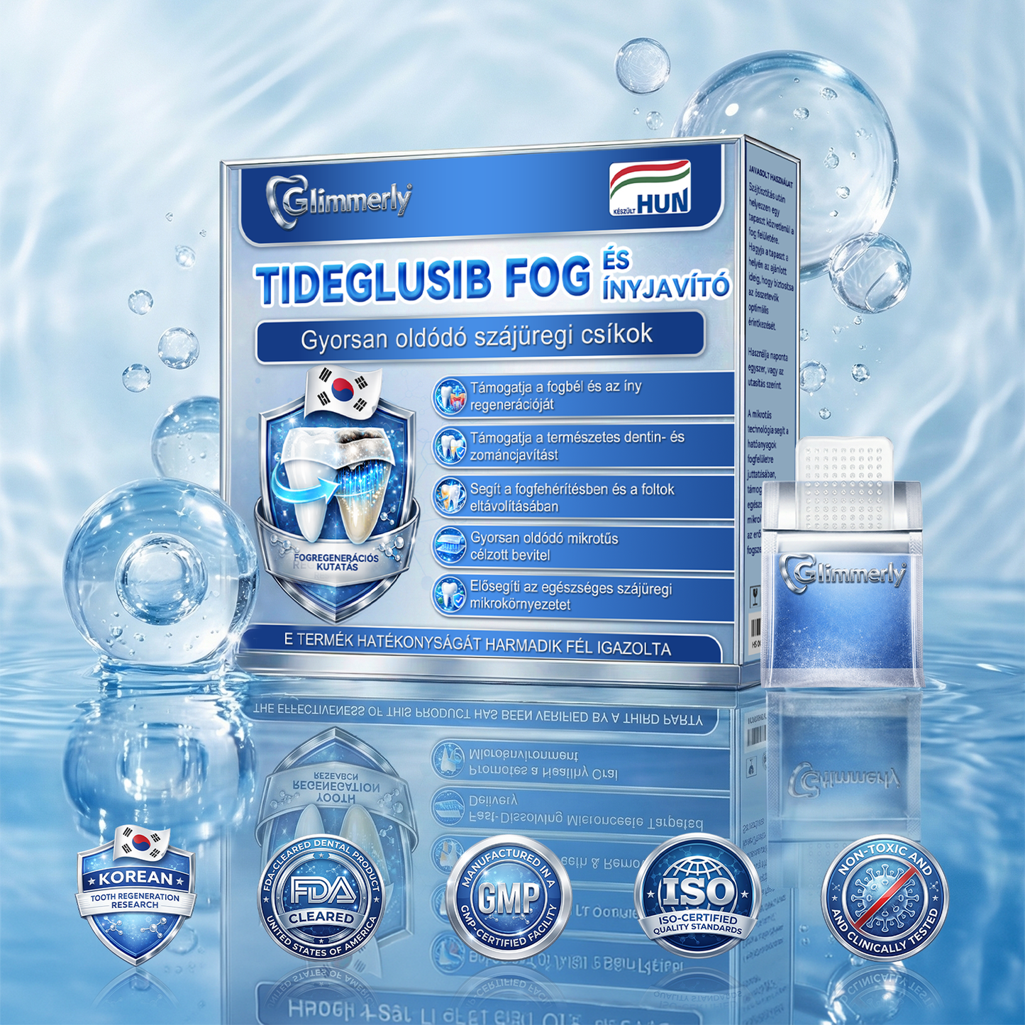 🦷 𝐆𝐥𝐢𝐦𝐦𝐞𝐫𝐥𝐲® 𝐓𝐢𝐝𝐞𝐠𝐥𝐮𝐬𝐢𝐛 Fog- és Ínyregeneráló Mikrotűs Párna | Fejlett Őssejtes Aktiválás Fogfehérítő Csíkok (🦷 Fogzománc és Dentin Újraépítése • Ínyerősítés • Fogatlanodás és Szageltávolítás • Fogérzékenység Megállítása)🐊