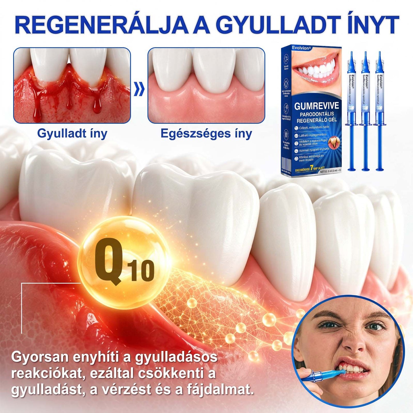 Evolvion® 🦷 GumRevive Ínyregeneráló Gél – Az egészségesebb ínyért és magabiztosabb mosolyért 🥰