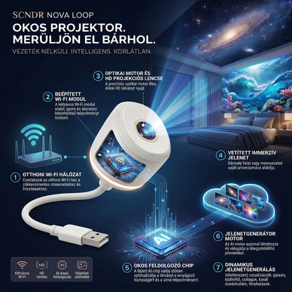𝑺𝑪𝑵𝑫𝑹®🌌 HD Intelligens Dinamikus 5D Immerszív Holografikus Projektorlámpa 💫
