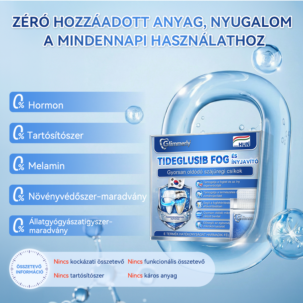 🦷 𝐆𝐥𝐢𝐦𝐦𝐞𝐫𝐥𝐲® 𝐓𝐢𝐝𝐞𝐠𝐥𝐮𝐬𝐢𝐛 Fog- és Ínyregeneráló Mikrotűs Párna | Fejlett Őssejtes Aktiválás Fogfehérítő Csíkok (🦷 Fogzománc és Dentin Újraépítése • Ínyerősítés • Fogatlanodás és Szageltávolítás • Fogérzékenység Megállítása)🐊