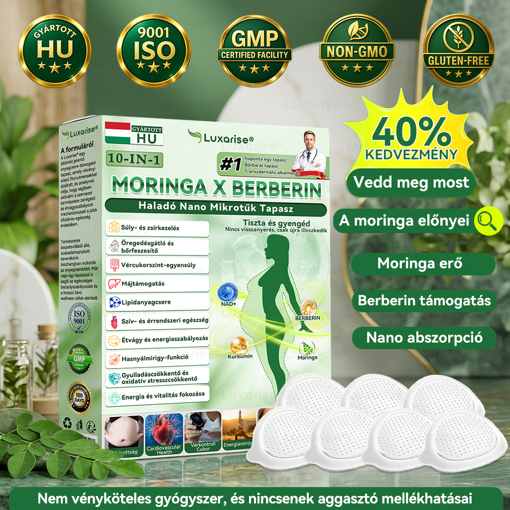 Hivatalos bolt  |  👩‍⚕️𝑳𝒖𝒙𝒂𝒓𝒊𝒔𝒆® MORINGA X BERBERIN 10-IN-1 Haladó Nano Mikrotük Tapasz(Egy naponta, látható változások 7 nap alatt) ✅  Tartalmazza az elhízást, a cukorbetegséget, az alvási apnoét, az ízületi problémákat és egyebeket⚖️